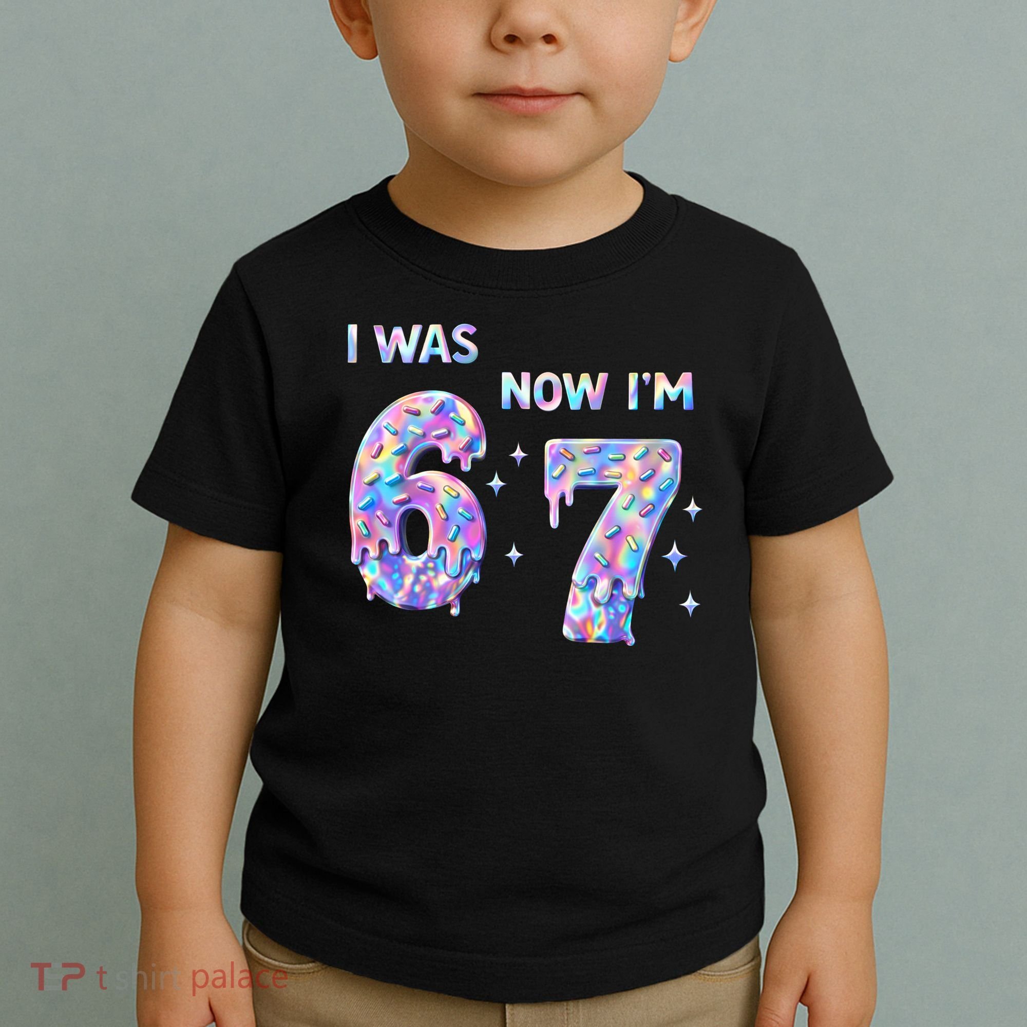 I Was 6 Now I’m 7 Birthday Ice Cream Drip 67 Meme Toddler T-Shirt