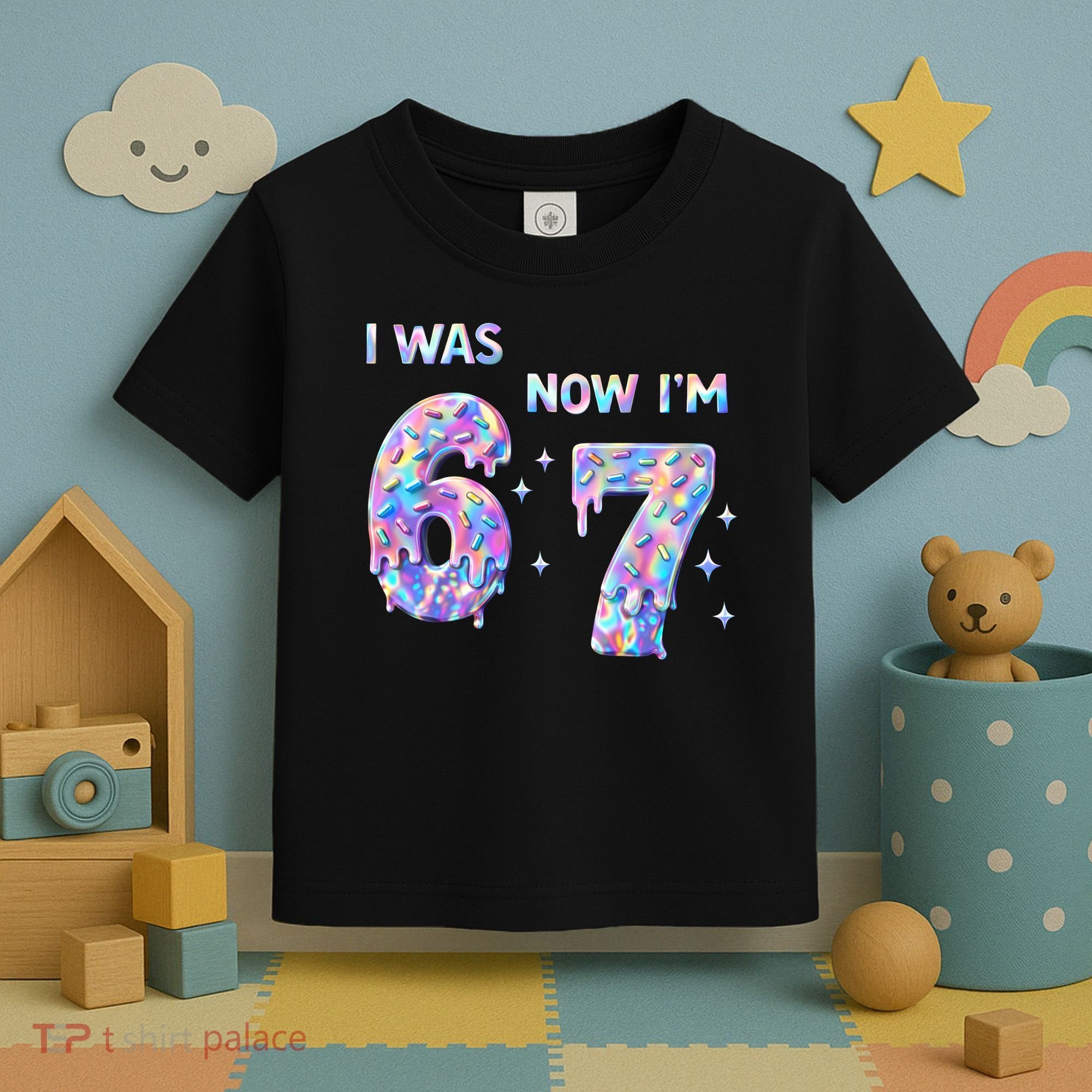 I Was 6 Now I’m 7 Birthday Ice Cream Drip 67 Meme Toddler T-Shirt