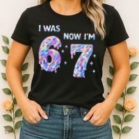 I Was 6 Now I’m 7 Birthday Ice Cream Drip 67 Meme Women's T-Shirt thumb 2