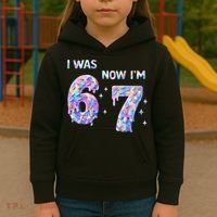 I Was 6 Now I’m 7 Birthday Ice Cream Drip 67 Meme Kids Hoodie thumb 3
