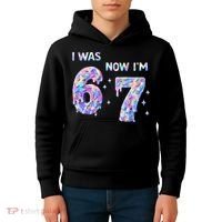 I Was 6 Now I’m 7 Birthday Ice Cream Drip 67 Meme Kids Hoodie thumb 4