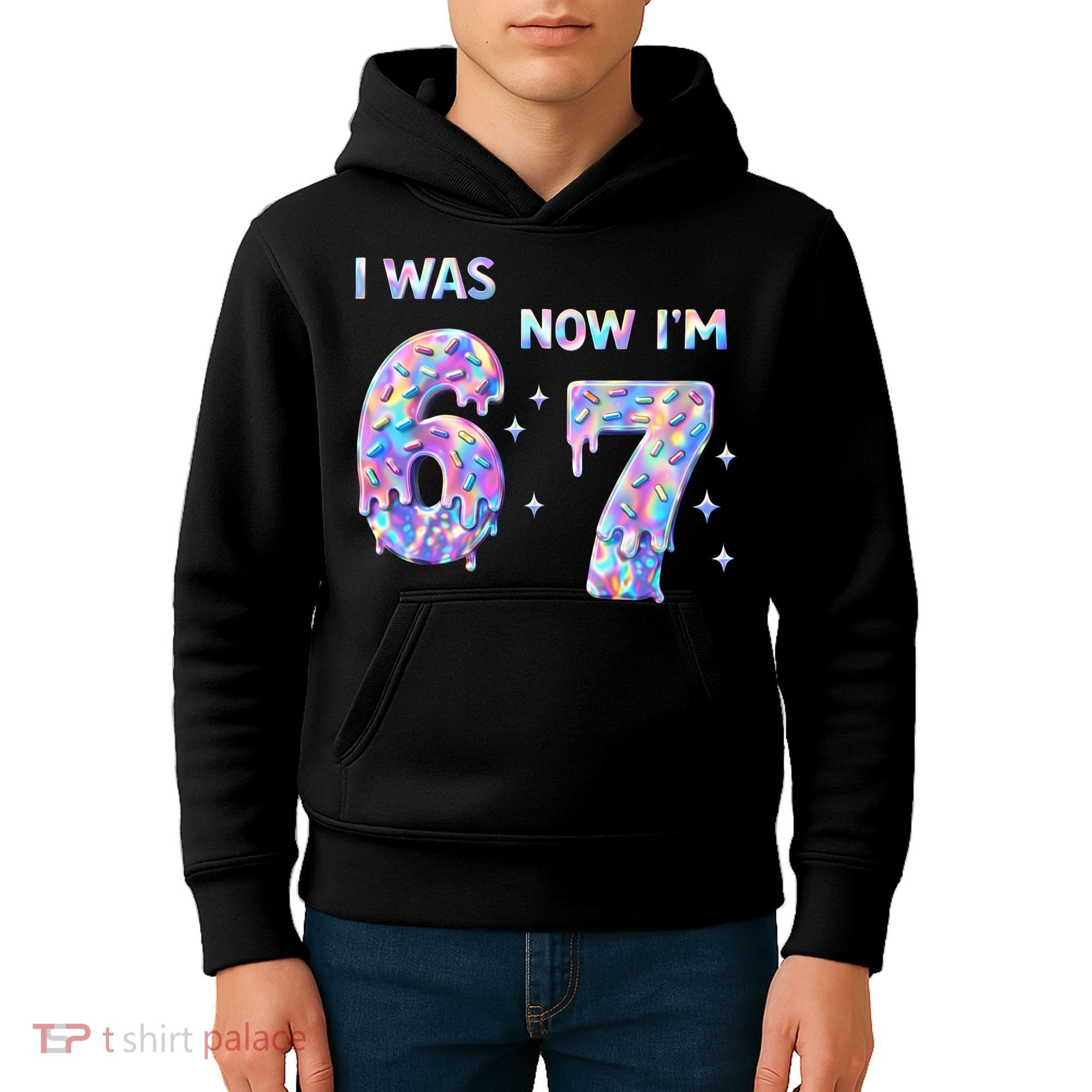 I Was 6 Now I’m 7 Birthday Ice Cream Drip 67 Meme Kids Hoodie