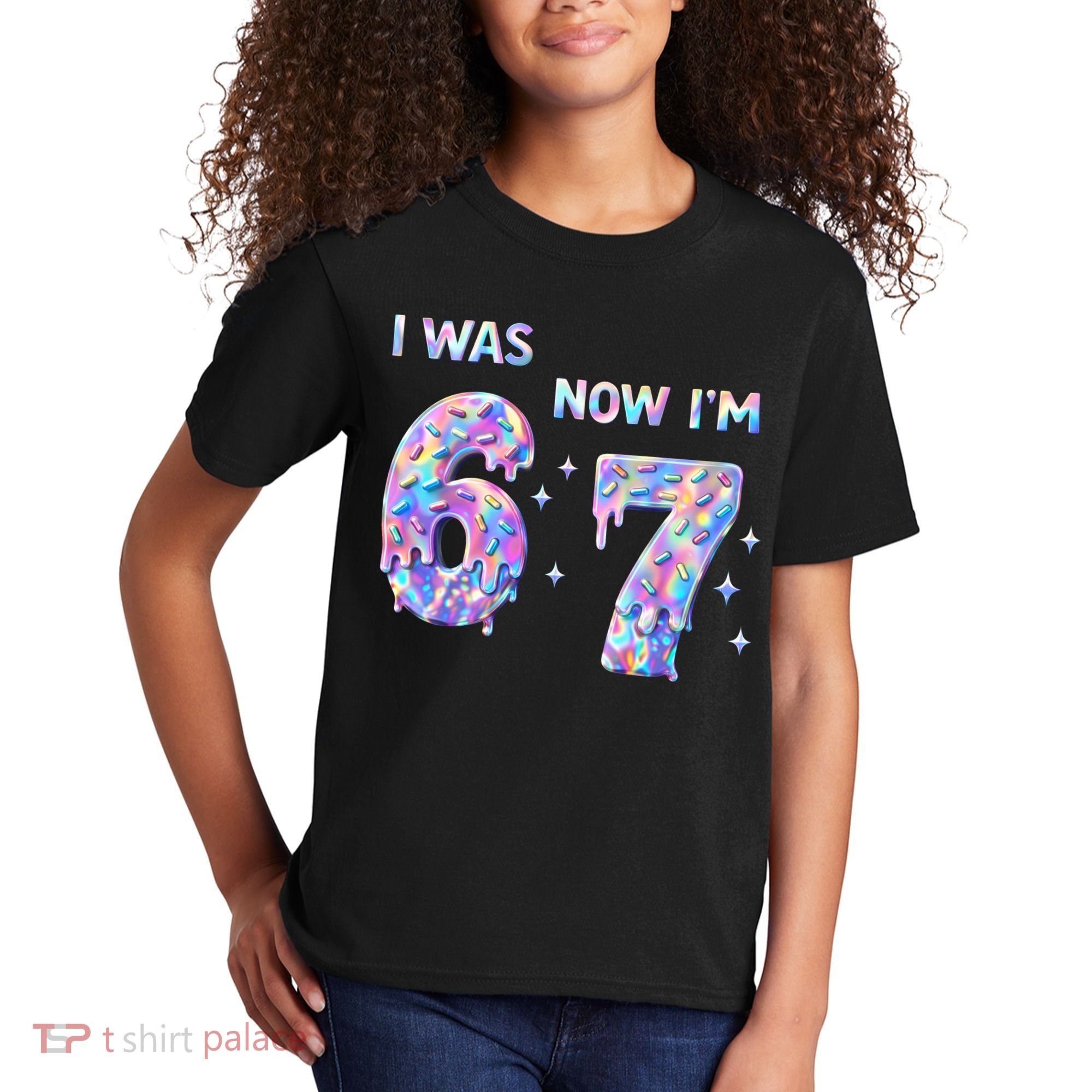 I Was 6 Now I’m 7 Birthday Ice Cream Drip 67 Meme Kids T-Shirt