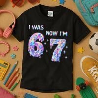 I Was 6 Now I’m 7 Birthday Ice Cream Drip 67 Meme Kids T-Shirt thumb 3