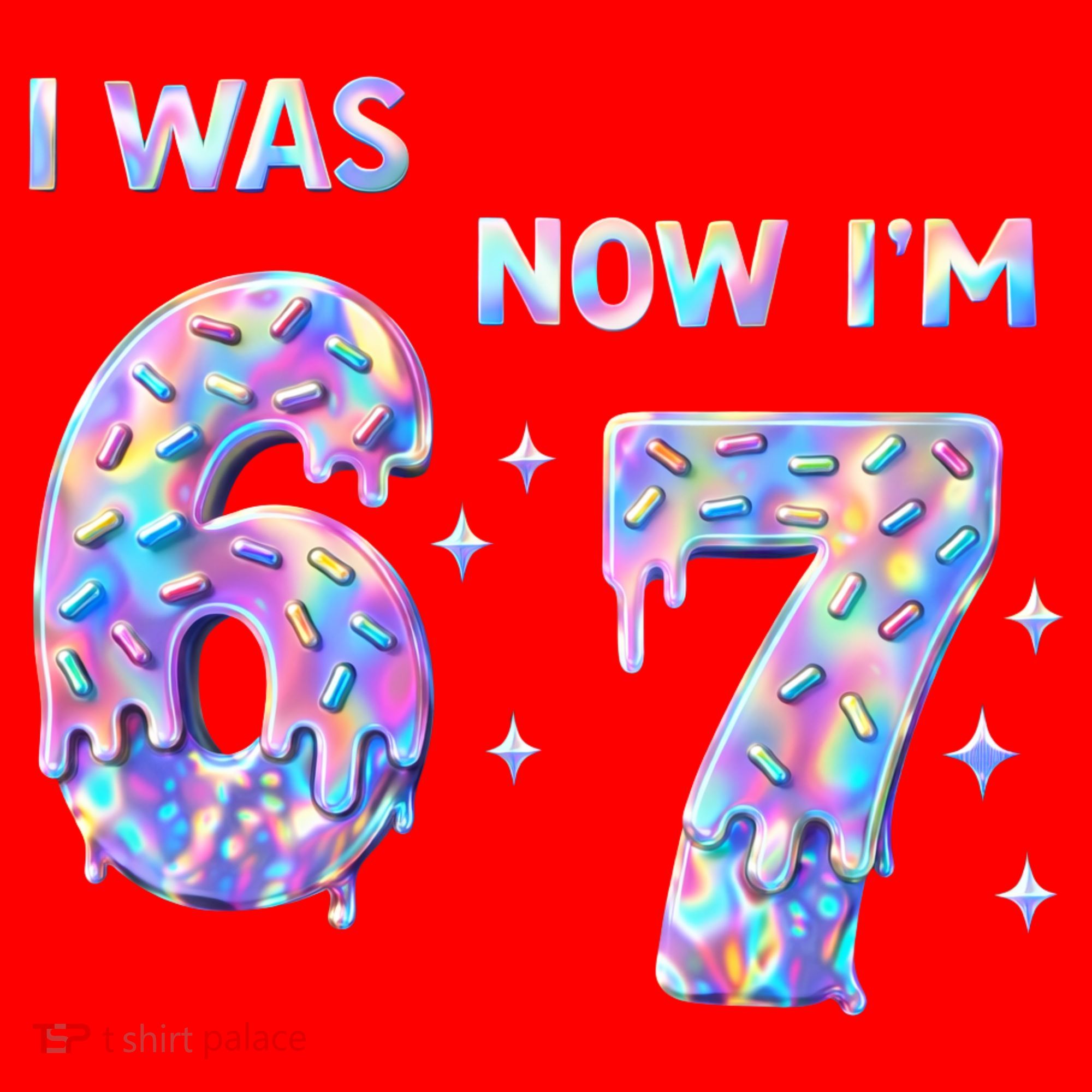 I Was 6 Now I’m 7 Birthday Ice Cream Drip 67 Meme Santa Hat