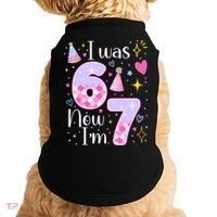 I Was 6 Now I'm 7 Birthday 6-7 Meme Funny Doggie Tank thumb 0