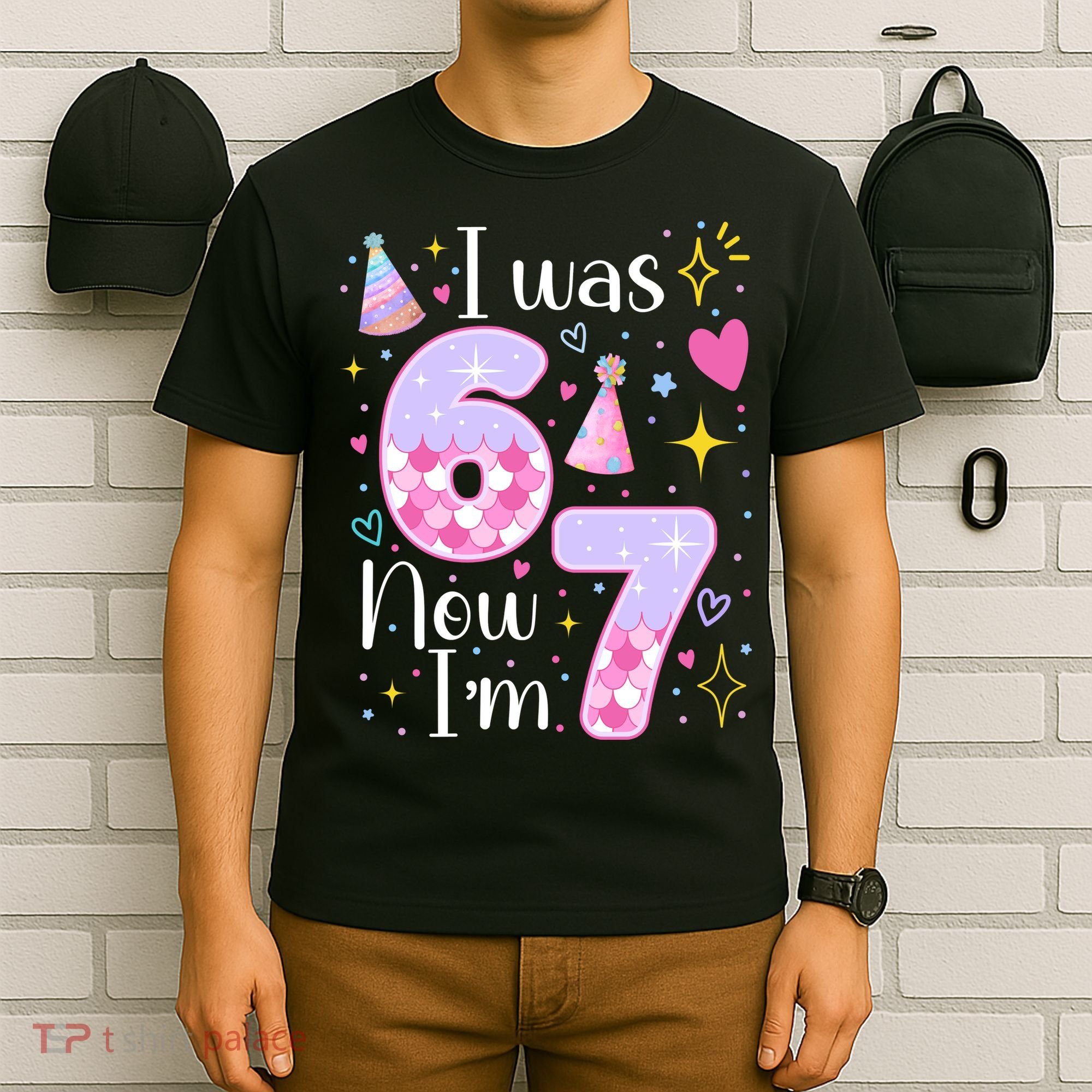 I Was 6 Now I'm 7 Birthday 6-7 Meme Funny T-Shirt