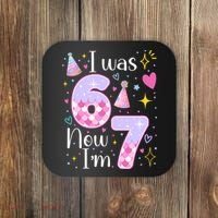 I Was 6 Now I'm 7 Birthday 6-7 Meme Funny Coaster thumb 0