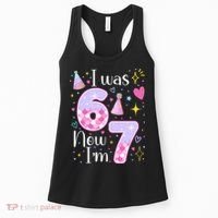 I Was 6 Now I'm 7 Birthday 6-7 Meme Funny Women's Tank Top thumb 0
