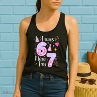 I Was 6 Now I'm 7 Birthday 6-7 Meme Funny Women's Tank Top thumb 2