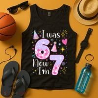 I Was 6 Now I'm 7 Birthday 6-7 Meme Funny Tank Top thumb 4