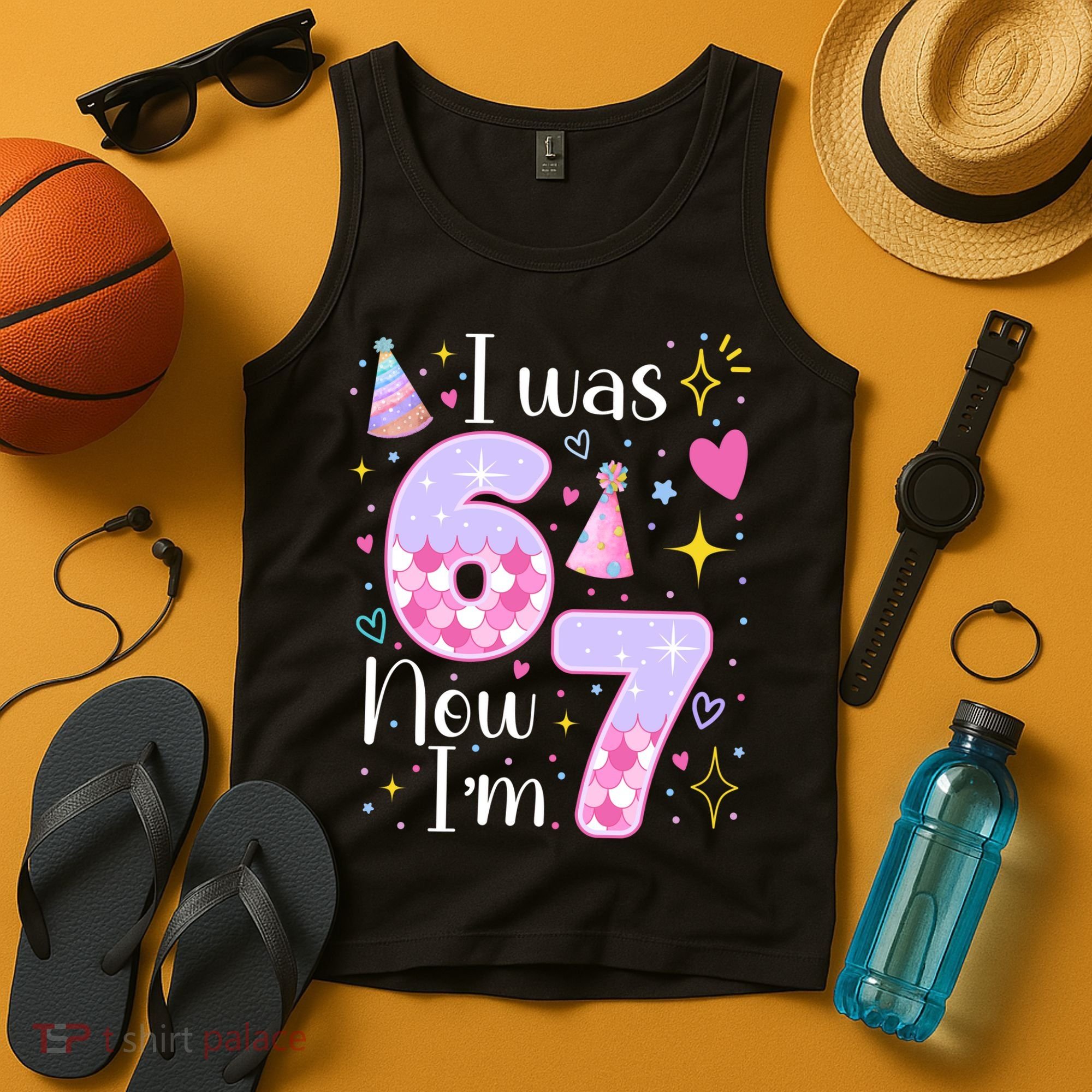I Was 6 Now I'm 7 Birthday 6-7 Meme Funny Tank Top