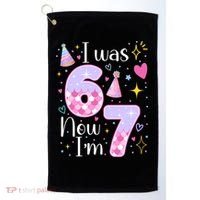 I Was 6 Now I'm 7 Birthday 6-7 Meme Funny Golf Towel thumb 0