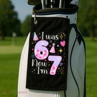 I Was 6 Now I'm 7 Birthday 6-7 Meme Funny Golf Towel thumb 2