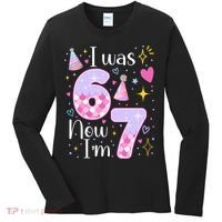 I Was 6 Now I'm 7 Birthday 6-7 Meme Funny Women's Long Sleeve Shirt thumb 0