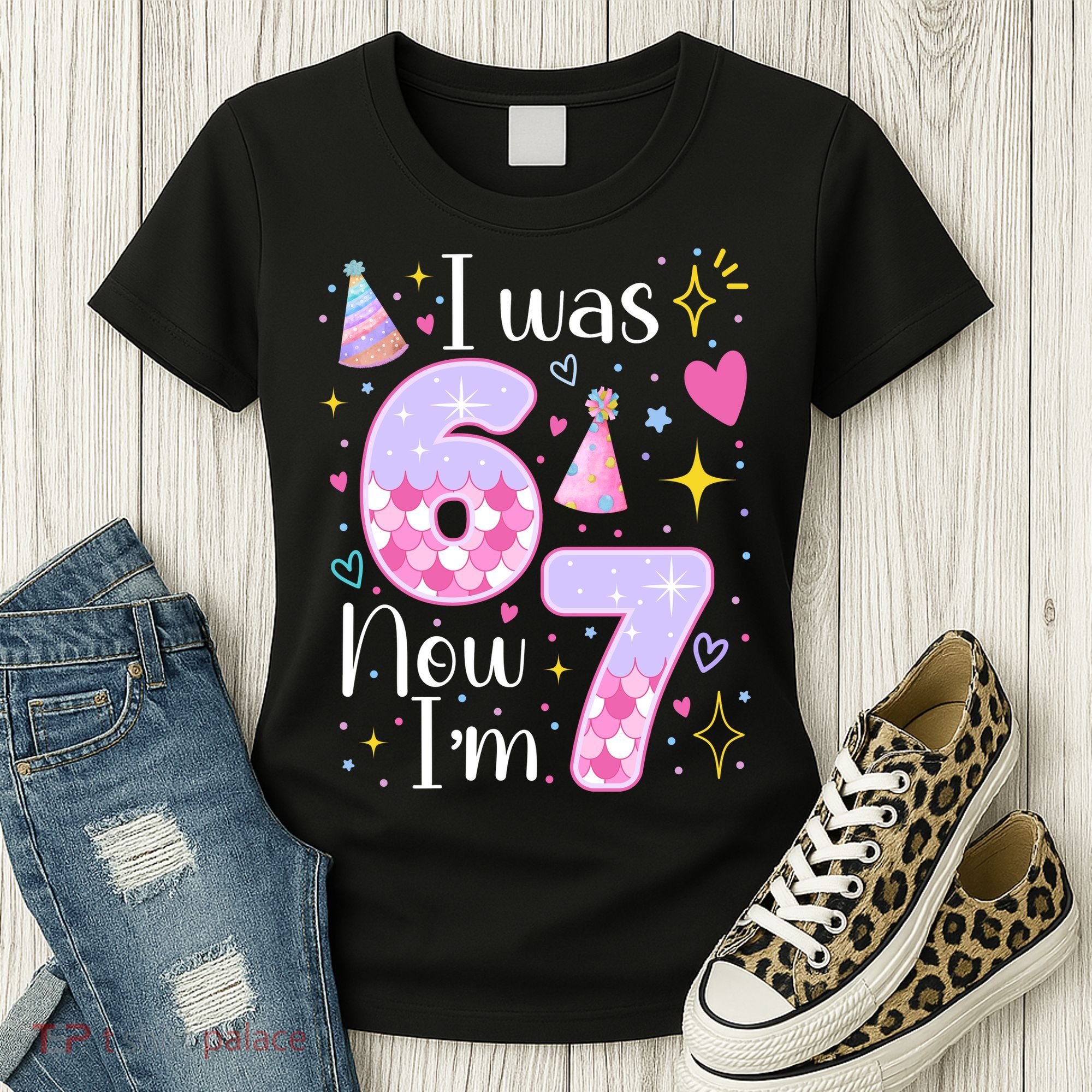 I Was 6 Now I'm 7 Birthday 6-7 Meme Funny Women's T-Shirt