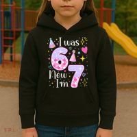 I Was 6 Now I'm 7 Birthday 6-7 Meme Funny Kids Hoodie thumb 3