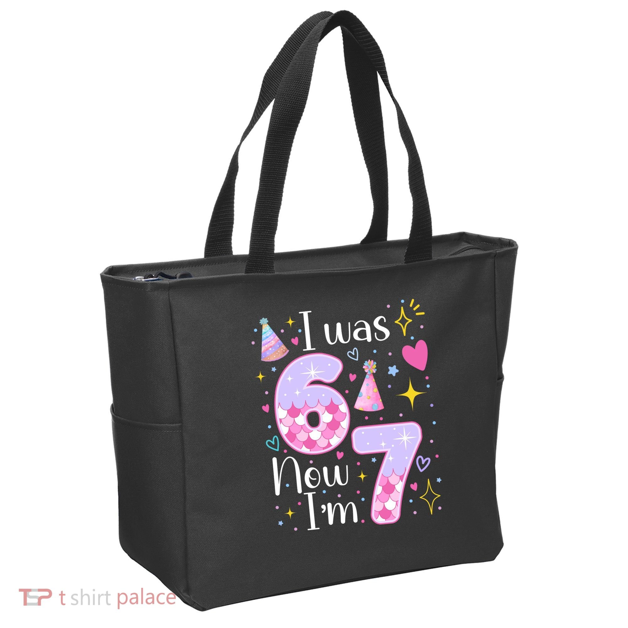 I Was 6 Now I'm 7 Birthday 6-7 Meme Funny Tote Bag