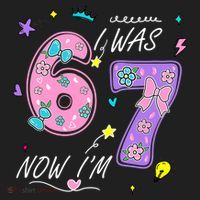 I Was 6 Now I'm 7 Birthday 6-7 Meme 67 Hat thumb 2