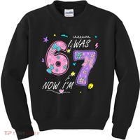 I Was 6 Now I'm 7 Birthday 6-7 Meme 67 Kids Sweatshirt thumb 0