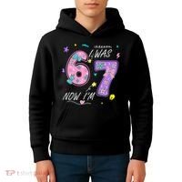 I Was 6 Now I'm 7 Birthday 6-7 Meme 67 Kids Hoodie thumb 4