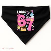 I Was 6 Now I’m 7 Cute 7th Birthday 6-7 Meme USA-Made Doggie Bandana thumb 0