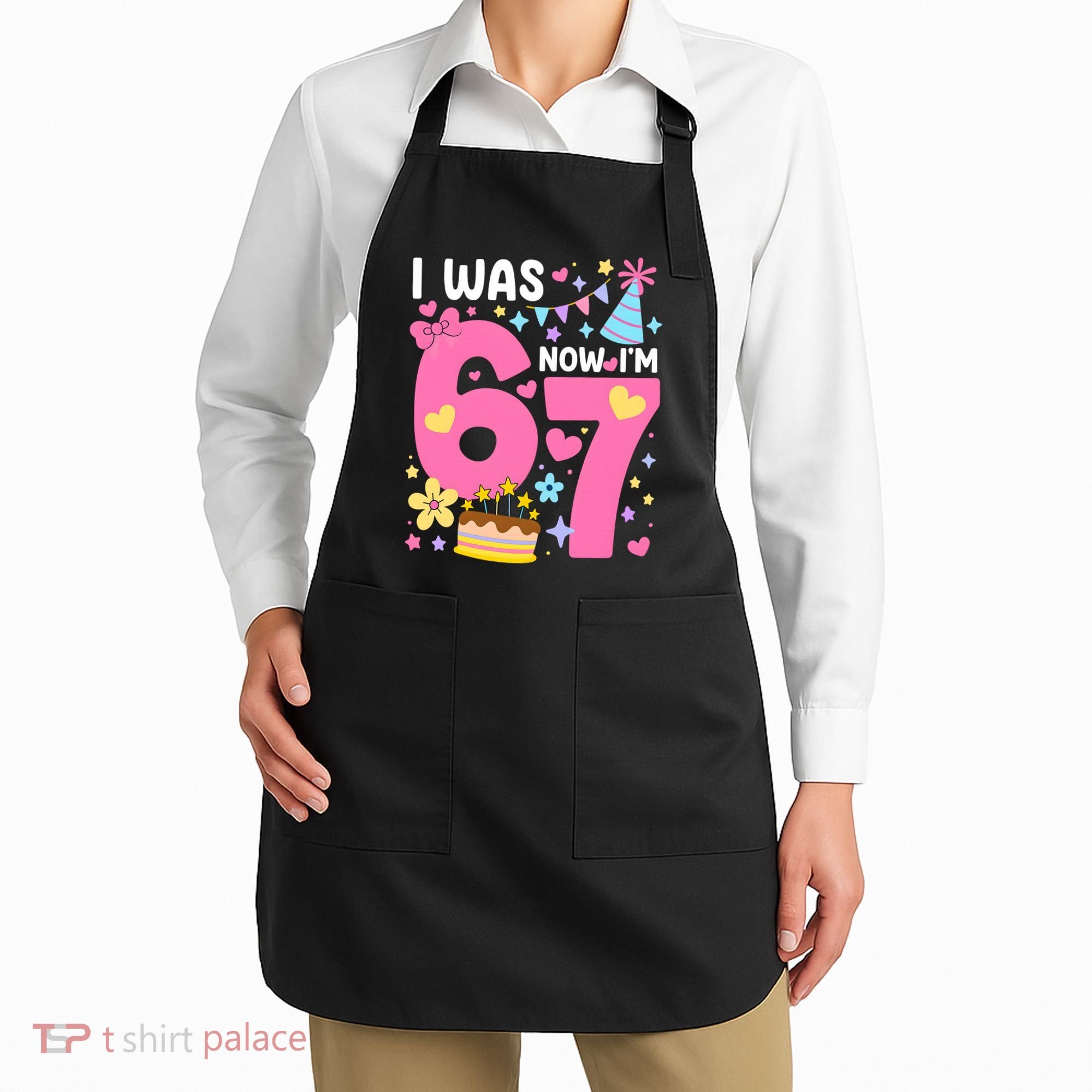 I Was 6 Now I’m 7 Cute 7th Birthday 6-7 Meme Apron