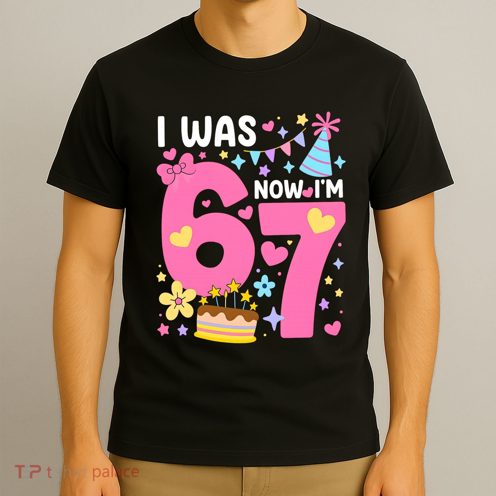 I Was 6 Now I’m 7 Cute 7th Birthday 6-7 Meme T-Shirt