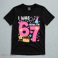 I Was 6 Now I’m 7 Cute 7th Birthday 6-7 Meme T-Shirt thumb 5