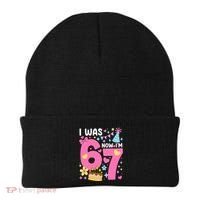 I Was 6 Now I’m 7 Cute 7th Birthday 6-7 Meme Beanie thumb 0