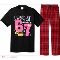 I Was 6 Now I’m 7 Cute 7th Birthday 6-7 Meme Pajama Set thumb 0