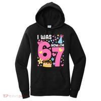 I Was 6 Now I’m 7 Cute 7th Birthday 6-7 Meme Women's Hoodie thumb 0