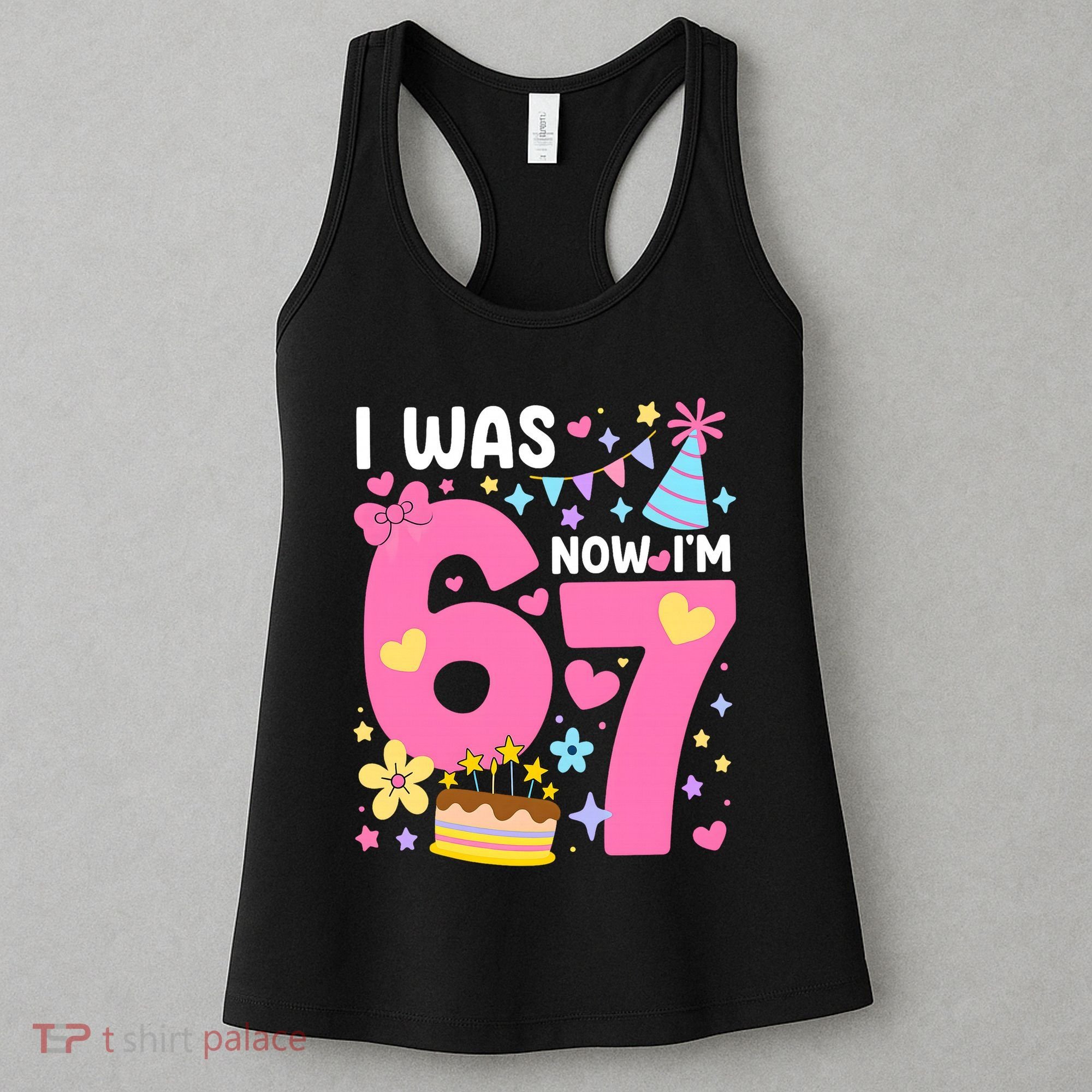 I Was 6 Now I’m 7 Cute 7th Birthday 6-7 Meme Women's Tank Top