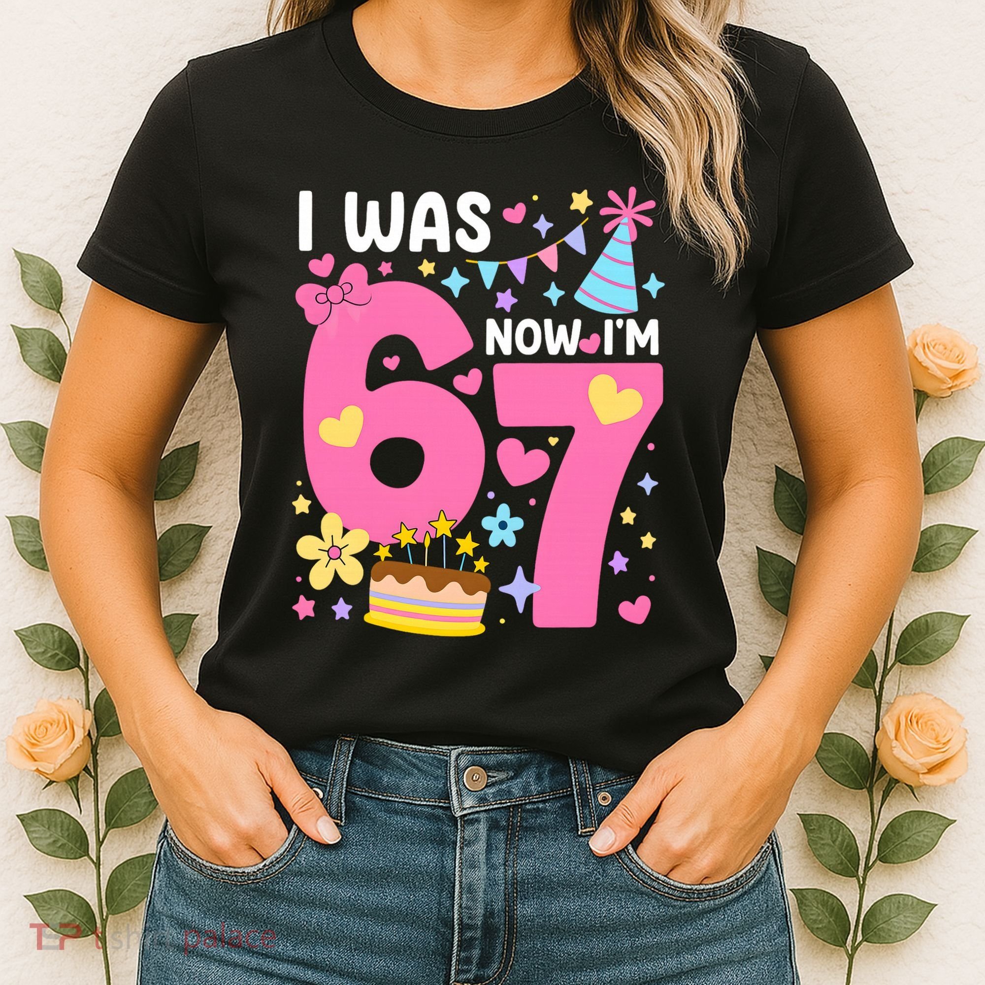 I Was 6 Now I’m 7 Cute 7th Birthday 6-7 Meme Women's T-Shirt