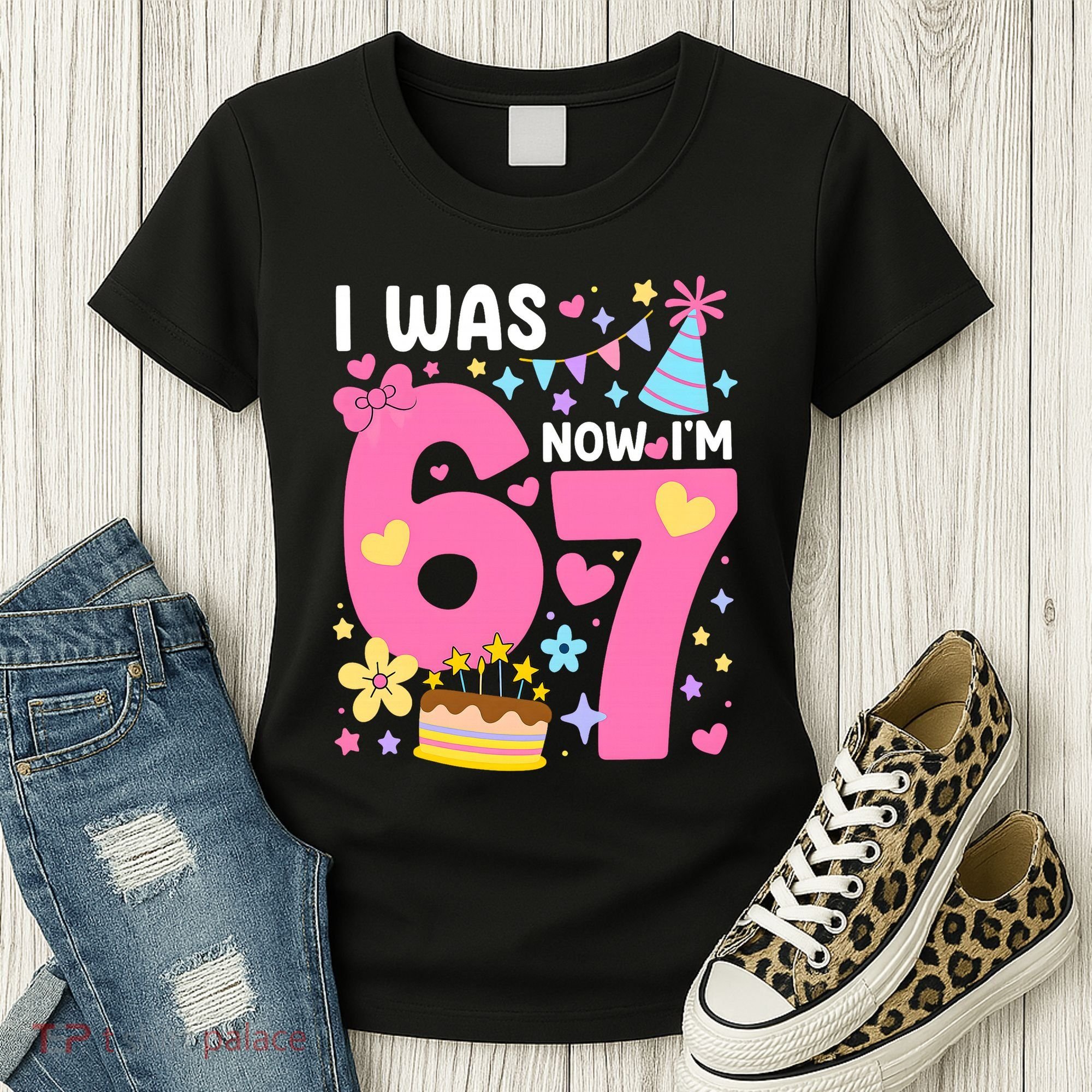 I Was 6 Now I’m 7 Cute 7th Birthday 6-7 Meme Women's T-Shirt