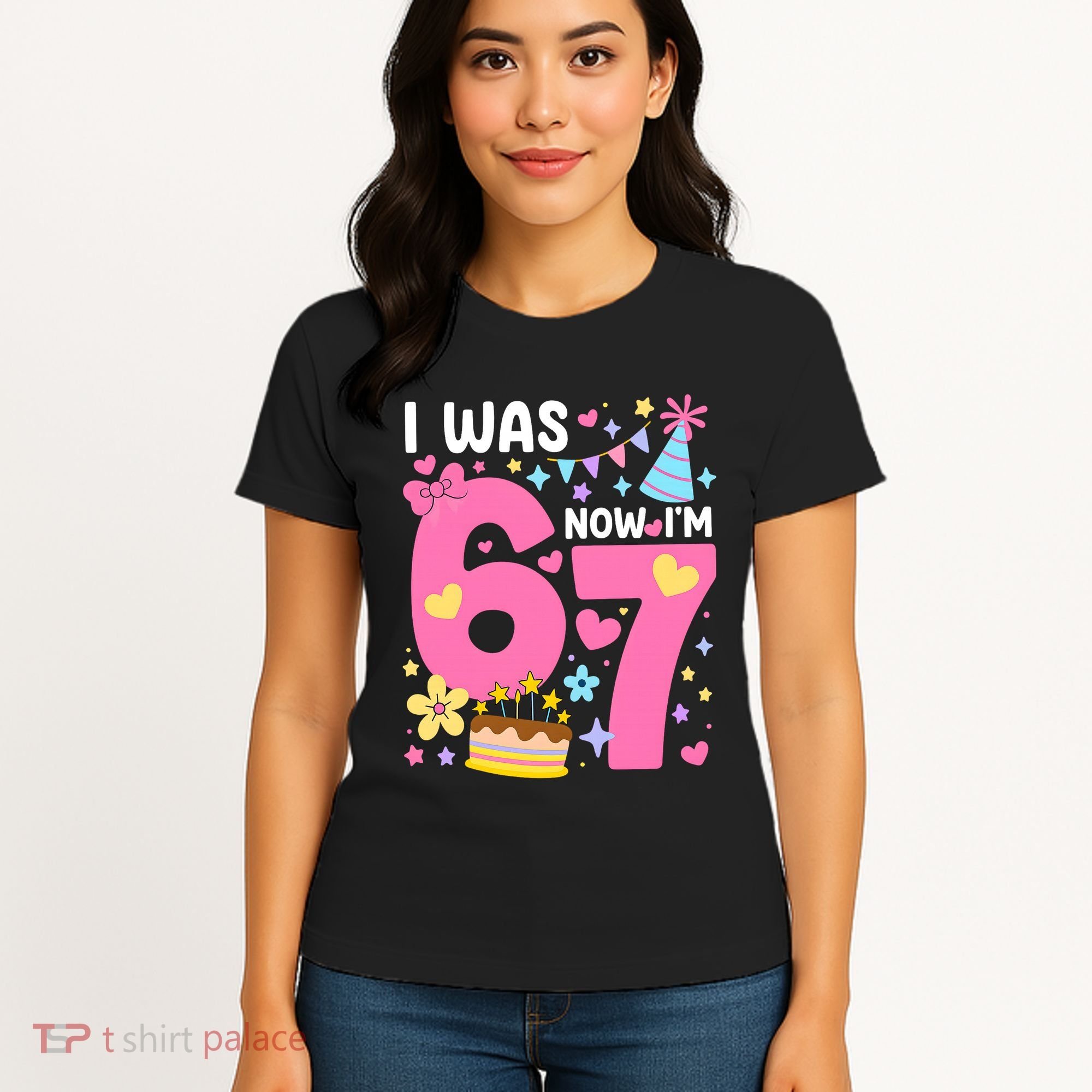 I Was 6 Now I’m 7 Cute 7th Birthday 6-7 Meme Women's T-Shirt