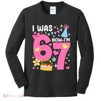 I Was 6 Now I’m 7 Cute 7th Birthday 6-7 Meme Kids Long Sleeve Shirt thumb 0