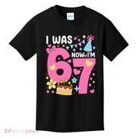 I Was 6 Now I’m 7 Cute 7th Birthday 6-7 Meme Kids T-Shirt thumb 0