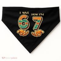 I Was 6 Now I’m 7th Birthday 67 Meme 6-7 USA-Made Doggie Bandana thumb 0