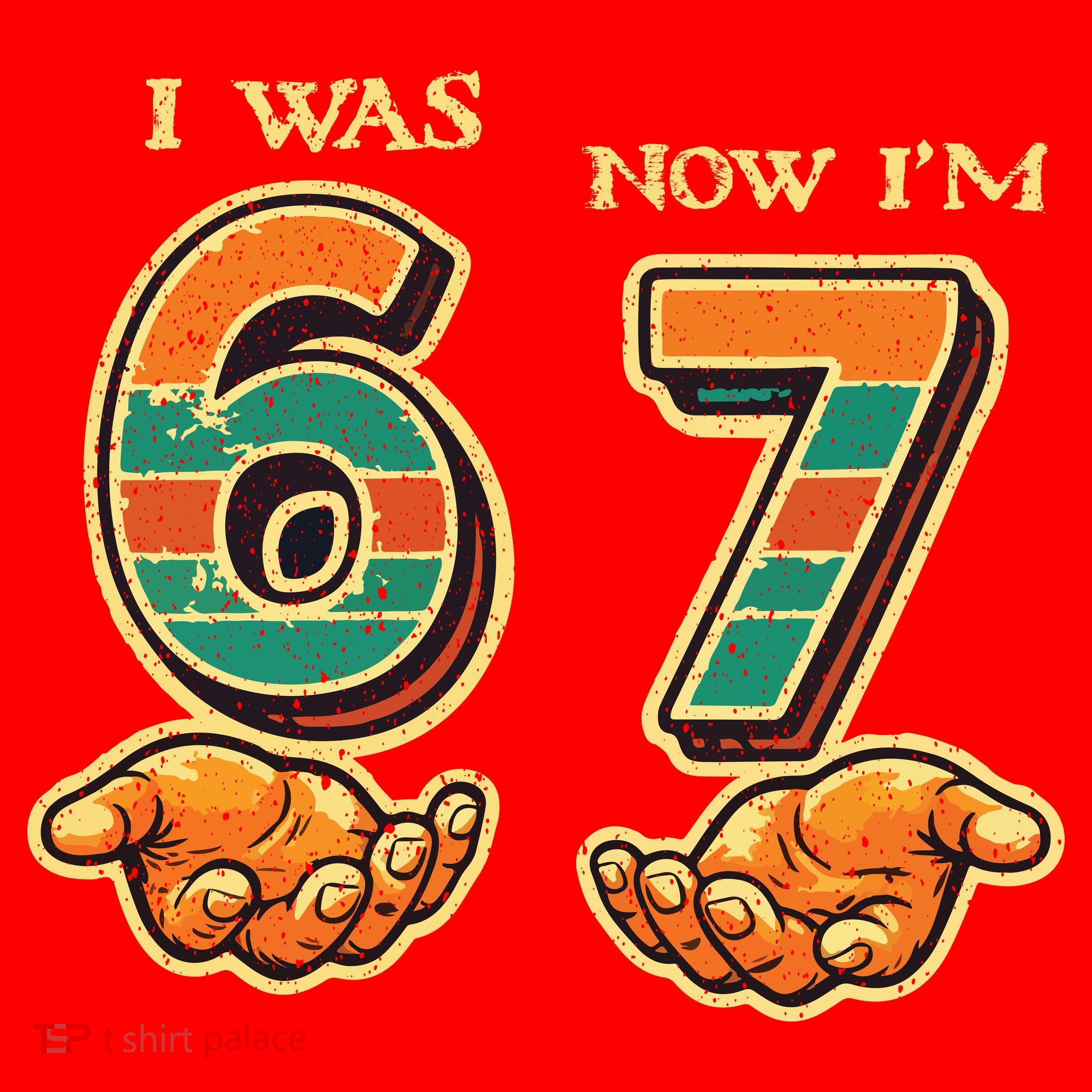 I Was 6 Now I’m 7th Birthday 67 Meme 6-7 Santa Hat