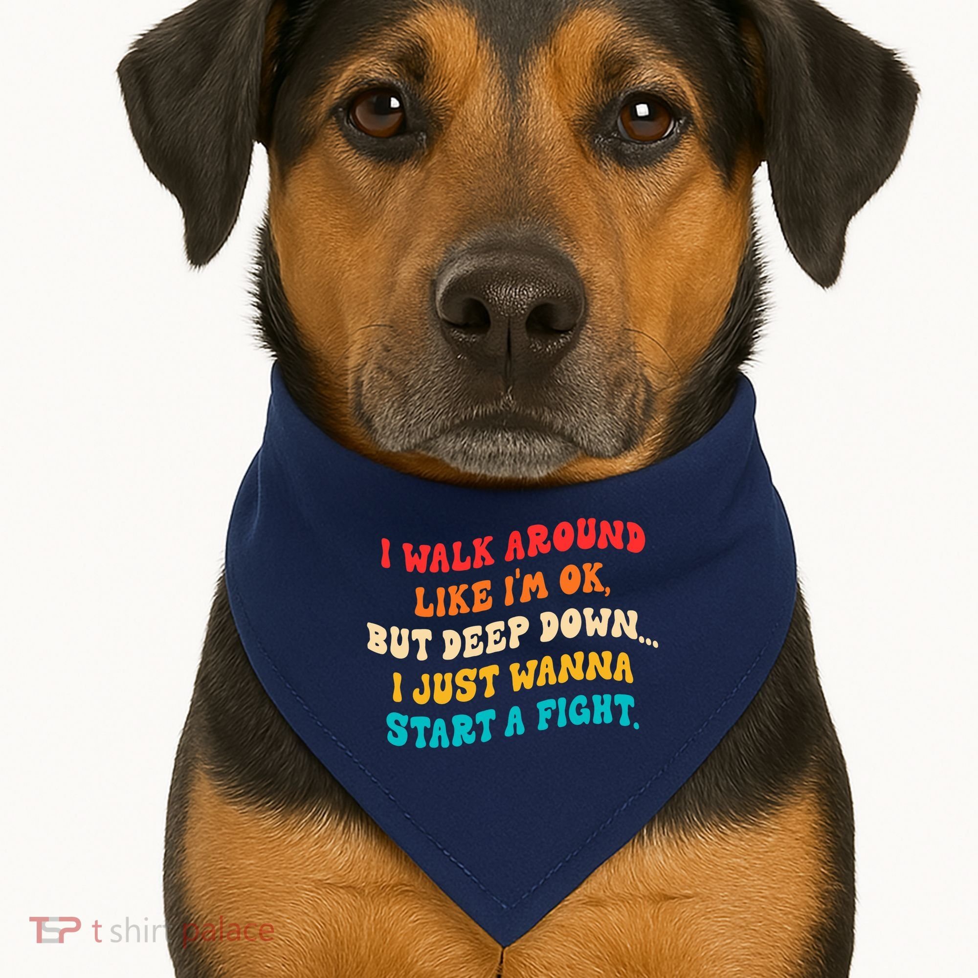 I Walk Around Like I'm Ok, But Deep Down I Just Wanna Start USA-Made Doggie Bandana