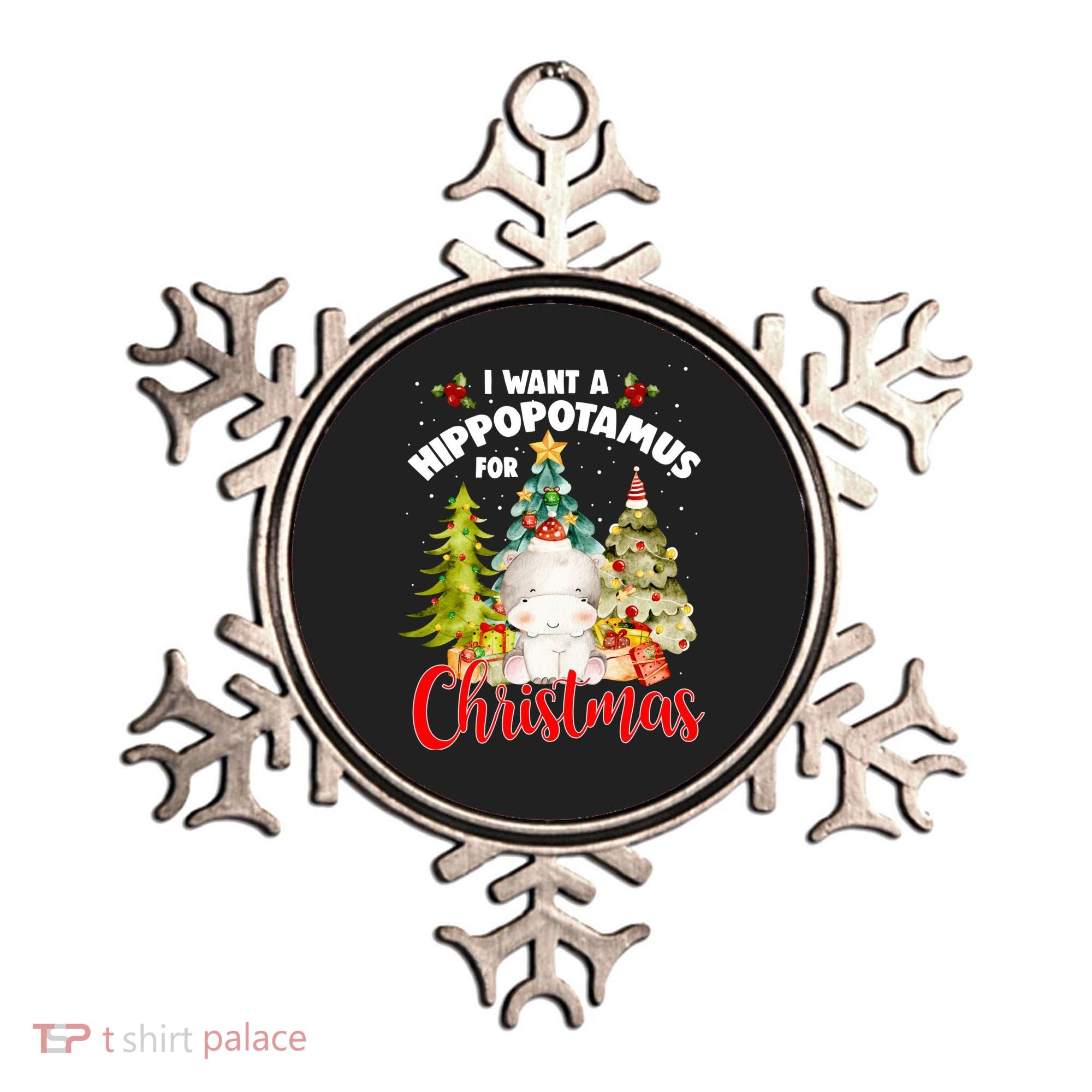 I Want A Hippopotamus For Christmas Xmas Tree Hippo Lover Gift Ornament
