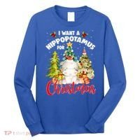 I Want A Hippopotamus For Christmas Xmas Tree Hippo Lover Gift Long Sleeve Shirt thumb 0