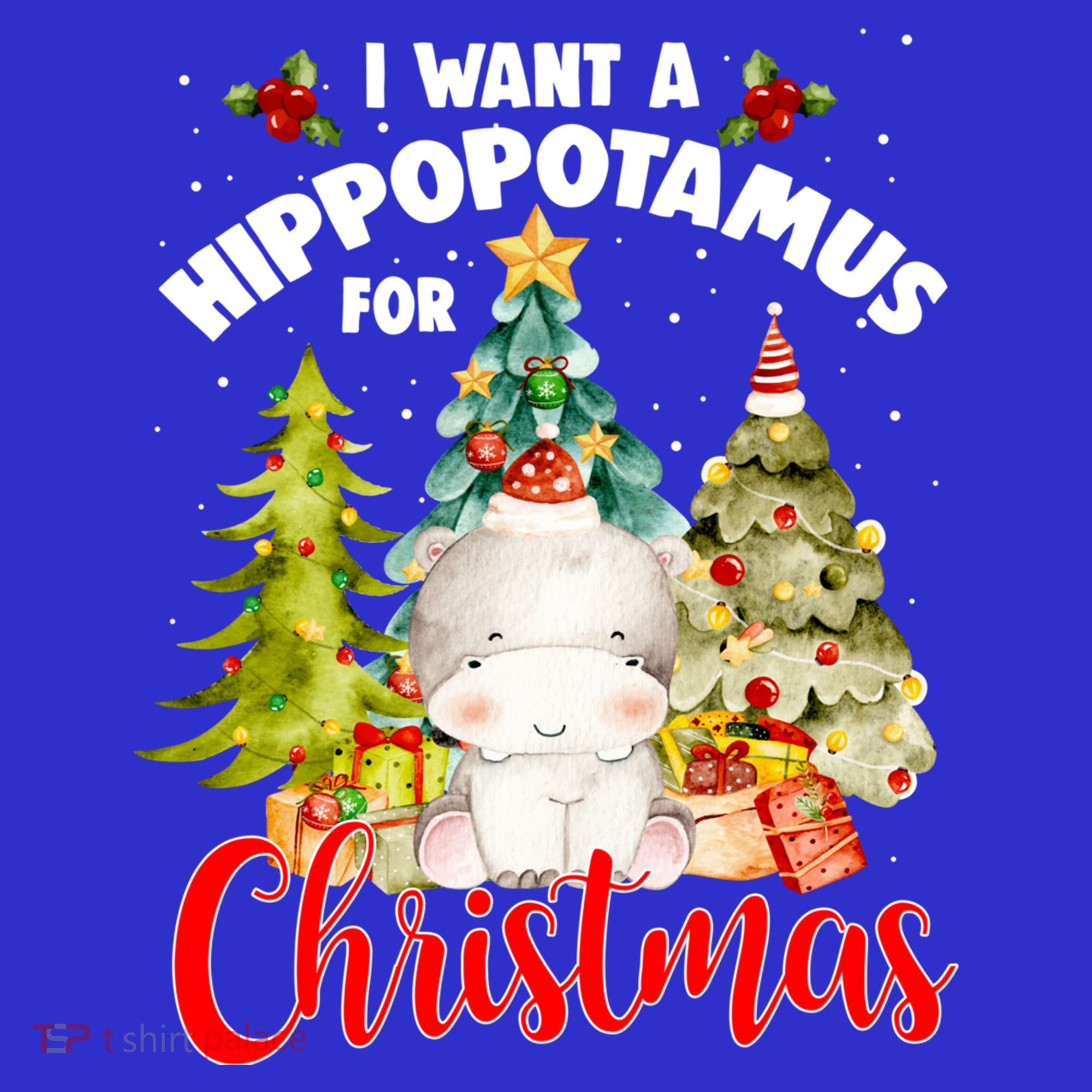 I Want A Hippopotamus For Christmas Xmas Tree Hippo Lover Gift Mousepad