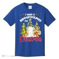 I Want A Hippopotamus For Christmas Xmas Tree Hippo Lover Gift Kids T-Shirt thumb 0