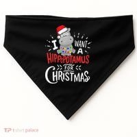 I Want A Hippopotamus For Christmas, Xmas Hippo TShirt USA-Made Doggie Bandana thumb 0