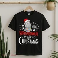 I Want A Hippopotamus For Christmas, Xmas Hippo TShirt T-Shirt thumb 2
