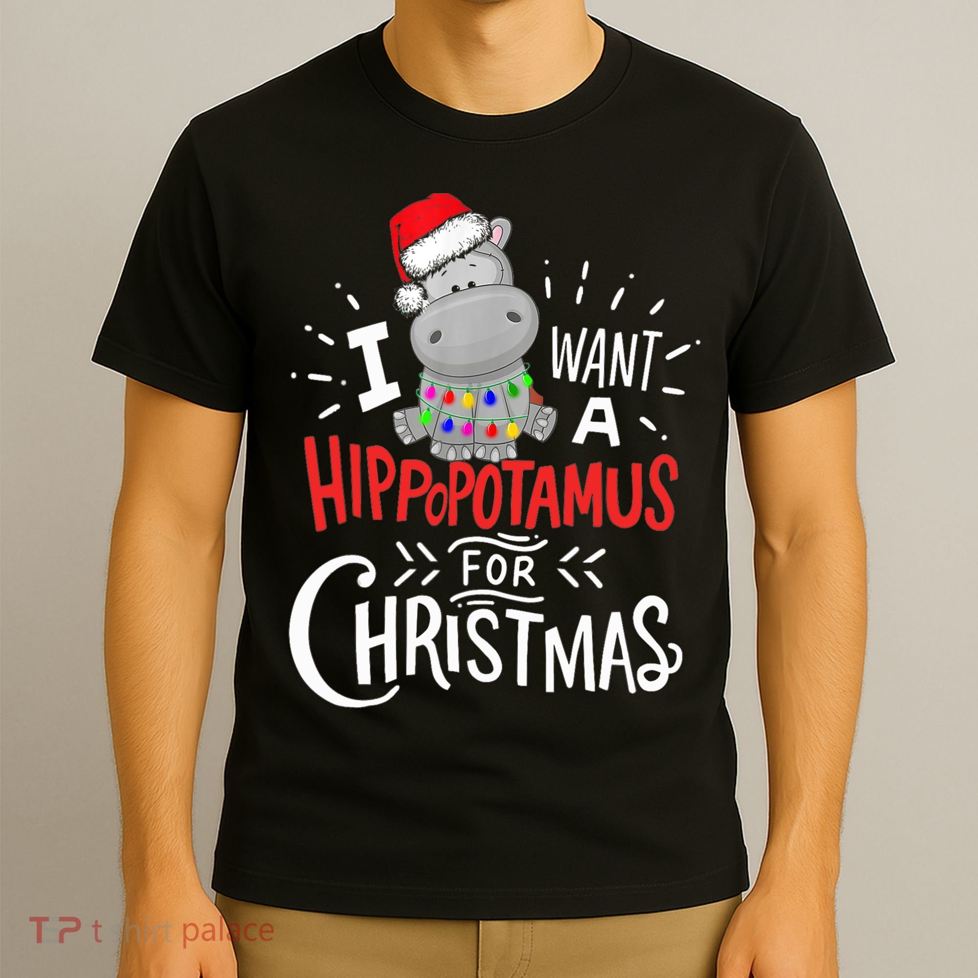 I Want A Hippopotamus For Christmas, Xmas Hippo TShirt T-Shirt