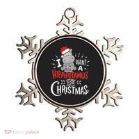 I Want A Hippopotamus For Christmas, Xmas Hippo TShirt Ornament thumb 0