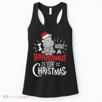 I Want A Hippopotamus For Christmas, Xmas Hippo TShirt Women's Tank Top thumb 0